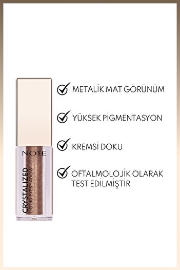 NOTE Crystalized Liquid Eyeshadow Likit Metalik Göz Farı - 08 Vintage Bronze
