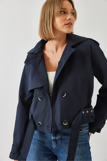 Bianco Lucci Damenjacke mit Ärmeln und Taillengürtel 2604 60351266