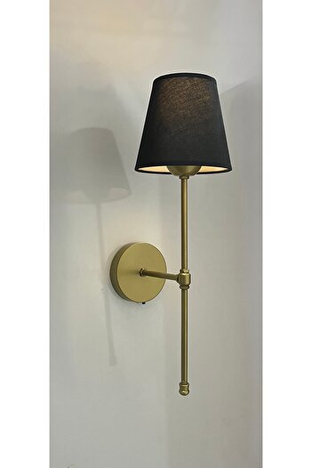 gaziantepavize Saray Siyah Şapkalı Gold Kasa Metal Modern 2 Adet Pilli Aplik - Özel Tasarım Lamba Ve Pil Dahildir