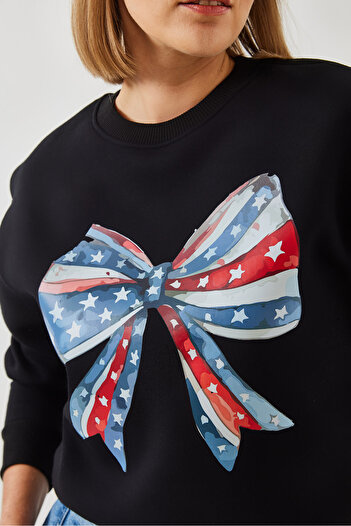 Bianco Lucci Women's Colorful Butterfly Printed Sweatshirt Mbhs019 60601019