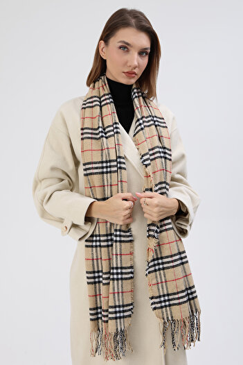 REMSA Plaid Patterned Shoulder Shawl Scarf 60X185 cm 3814 Saffron