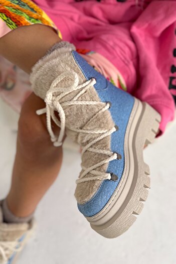 Shoebutik Cizme din denim colorate Norveci
