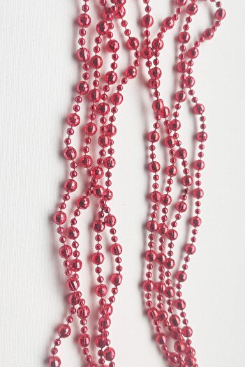 Patladı Gitti Christmas Pine Tree Ornament Red Colored Chain Ornament 270 cm