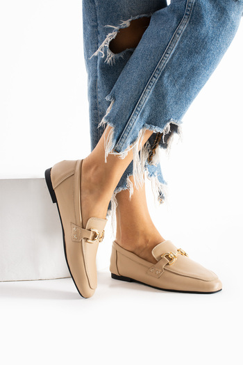 ALANCE Pufi Γνήσιο Δερμάτινο Επίπεδη Σόλα Πόρπη Moccasin Loafer Ballerina Άνετα γυναικεία καθημερινά παπούτσια