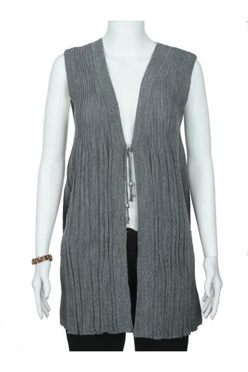 Sanalbolluk Buttonless Model Lace-Up Women's Knitwear Vest