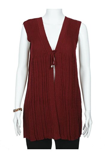Sanalbolluk Buttonless Model Lace-Up Women's Knitwear Vest