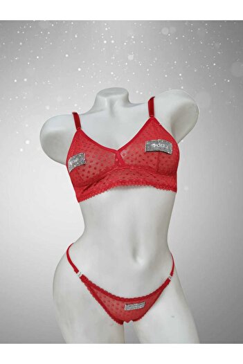 enmodaiçgiyim Vanilla Secret Red Stone Women's Bustier Suit