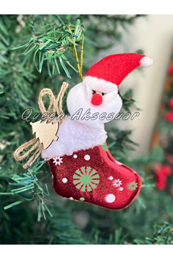 QUEEN AKSESUAR Santa Claus - 3D Toy Decor Tree with Luxury Collection, Shiny Socks