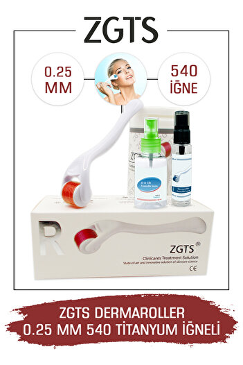 Zgts Dermaroller 0.25 Mm Titanium 540 Needle Derma Roller