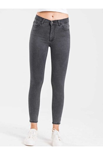 geenz manifacture Τζιν παντελόνι Carmen Ash Smoked ψηλόμεσο στενό πόδι Skinny Lycra