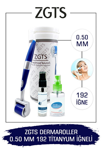Zgts Blue Line Dermaroller 0.50mm Titanium 192 Needle Derma Roller