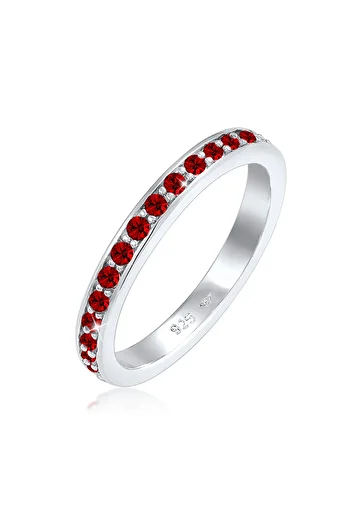 ELLI Ring Ladies Band Memoire with crystals in 925 sterling silver