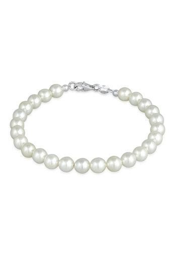 ELLI Brățară clasică de damă cu perle decorative din argint 925
