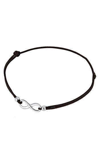 ELLI Dámský elastický náramek Infinity Symbol v černé barvě 925 Sterling Silver