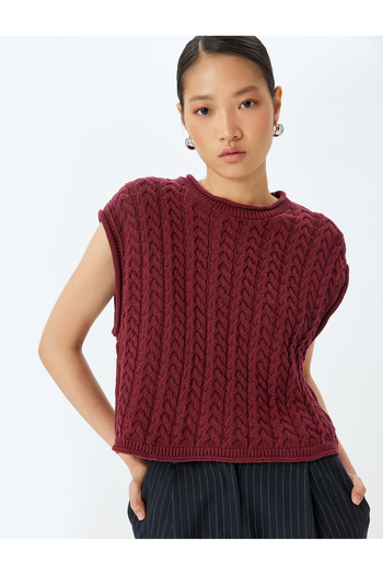 Koton Sleeveless Round Neck Hair Knit Sweater