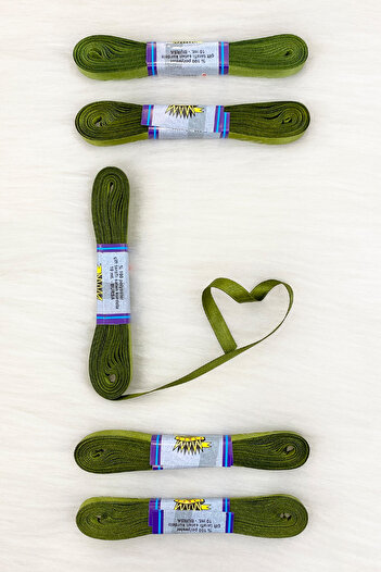ZEYMERADE Grass Green Satin Ribbon 1 cm 10 Yards, Bundle Dowry Special Day Δώρο Στολίδι Κορδέλα