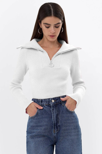Hiccup Zippered Knitted Sweater