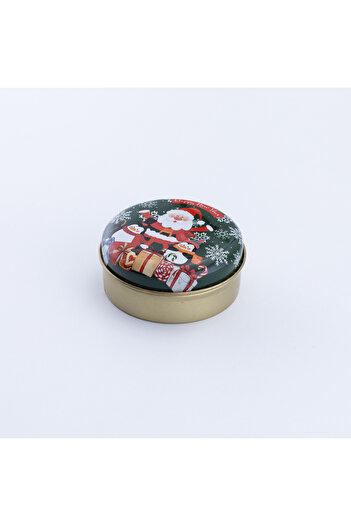Bimotif Christmas Candle in a Metal Box, Santa Claus and Penguins