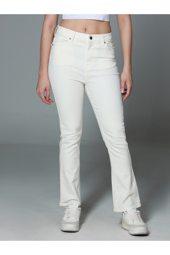 High Star By Styli High Rise Bootcut Clean Look Cotton Jeans