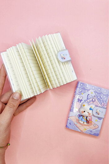 Limmy Cute Rabbit A7 Notebook, Snap Pocket Notebook - Purple