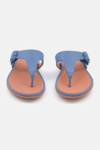 Fitflop Women Gracie Rubber Adjustable Buckle Flats, Blue