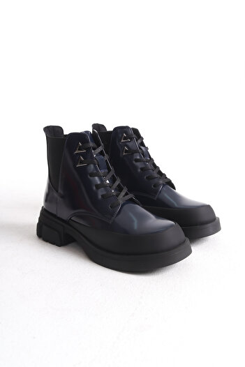 Solo Bag Women's Flat Elastic Laced Studded Detailed Casual Boots