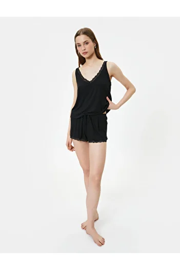 Koton V-Neck Lace Tank Top