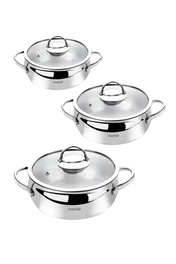 Nehir River Silver Steel 6 Pieces Mini Stove Set
