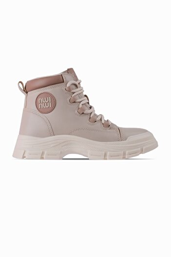 Lal Shoes & Bags Ross Γυναικείες Δαντέλες Λεπτομερείς Μπότες-Κρέμα