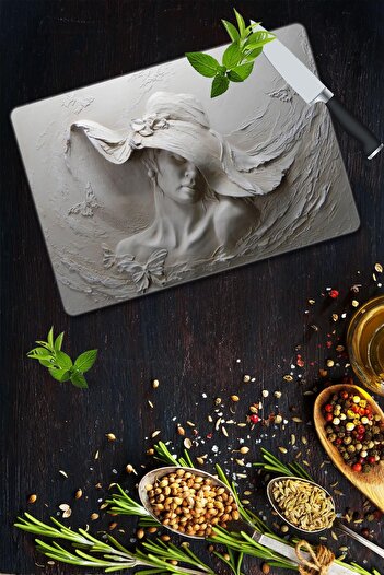 Saban 30X40 cm Painting Patterned Glass Cutting Board