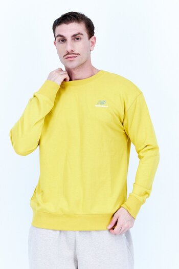 New Balance Men Relaxed Fit Long Sleeve Outdoor Sweatshirts, Yellow