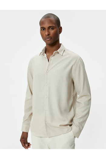 Koton Slim-Fit-Hemd mit langen Ärmeln und klassischem Kragen, geknöpft