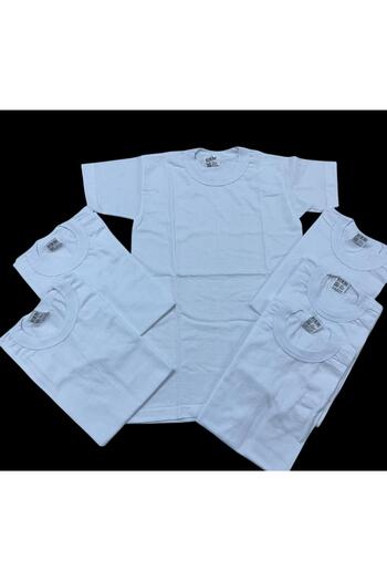 Gizem iç giyim Pack of 6 Boy's Short Sleeve Fani?La 100% Cotton Combed
