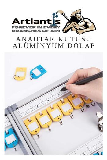 Artlantis Kilitli Anahtar Kutusu 32 li 1 Paket Anahtar Dolabı Alüminyum Gövde Otel Otopark Apart Anahtarlık Do