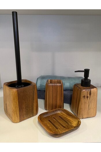 Prima Nova Jardim 4-Piece Wooden Bath Set