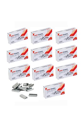 Noki Nickel White Staples - 1000 Pieces, 10 Pack, No:10, 6452 Model