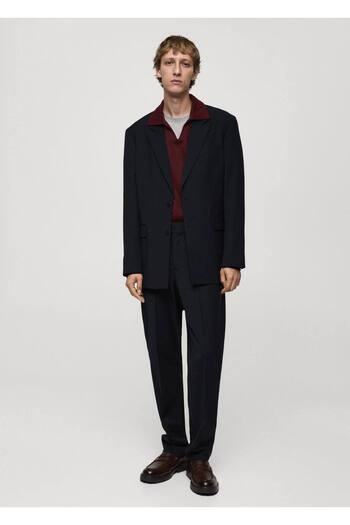MANGO Man Regular Cut Wool Blended Fabric Blazer Jacket
