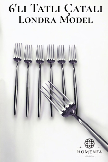 HOMENFA 6-Piece Luxury London Model Dessert Fork (Stainless Steel)