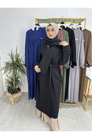 erasra class Black Stamped Coat - Shoulder Day Gift, Baglama Model