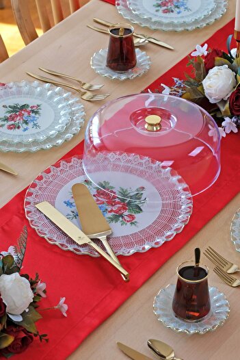 Glore Maudie Gold Gilded Glass Cake Bowl