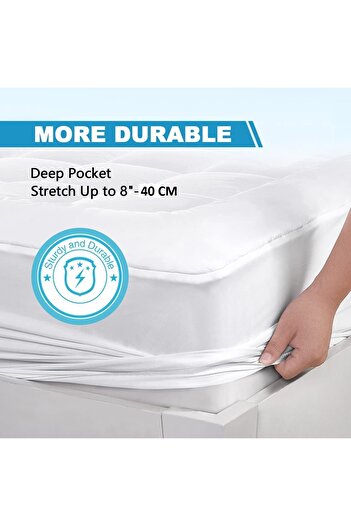 KOZZY HOME 1000 Gr Fluffy Sleeping Pad for Firm Mattresses Fitted, Orthopedic, 2 Pillowcases with Gifts