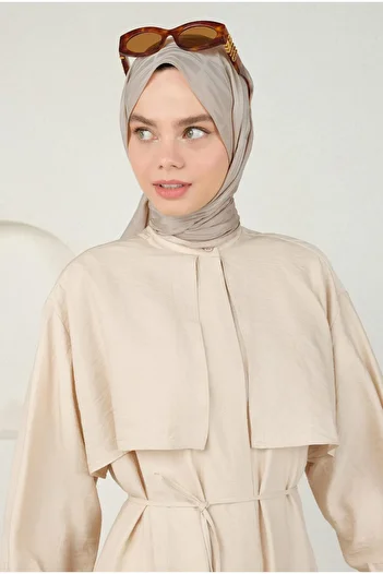 HEQA Mink Colored Jou Patterned Jacquard Shawl