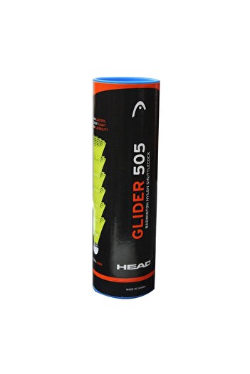 Head Glider 505 Badminton Shuttlecock | Pack Of 6 | Nylon, Medium Speed, Long Lasting