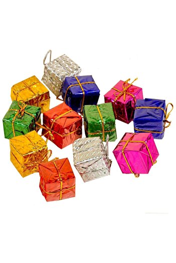 Sole New Year's Pine Tree Ornament Gift Package Figured Christmas Tree Ornament 12 Pieces 3 cm