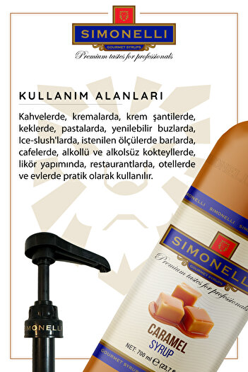 Simonelli Kahve Ve Kokteyl Şurubu Karamel Aromalı 700 ml Pompa Hediyeli