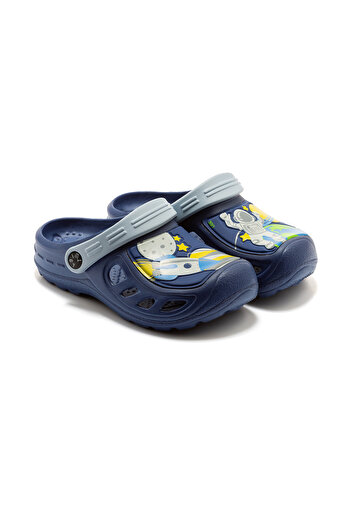Twigy Navy Blue Jim Kids Sabo Slippers - 30/35