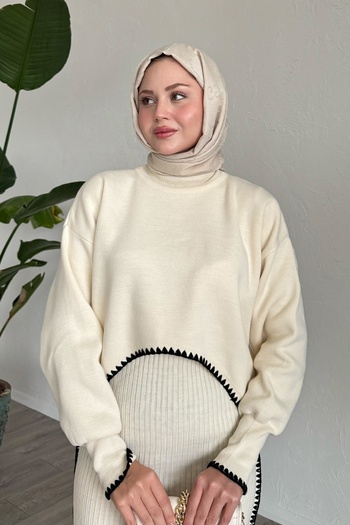 InStyle Σετ Πλεκτό Διπλό Κρεμ