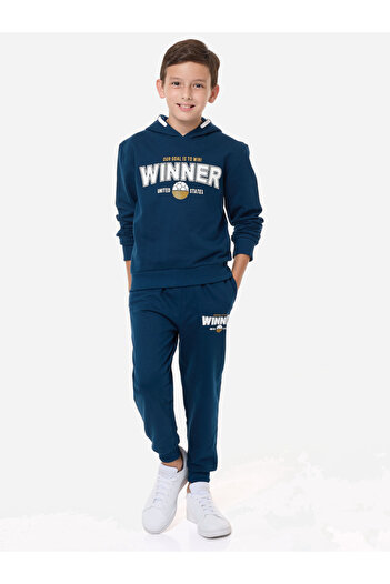 Victor and Jane By Styli Graphic Print Regular Fit Hoodie & Joggers Set