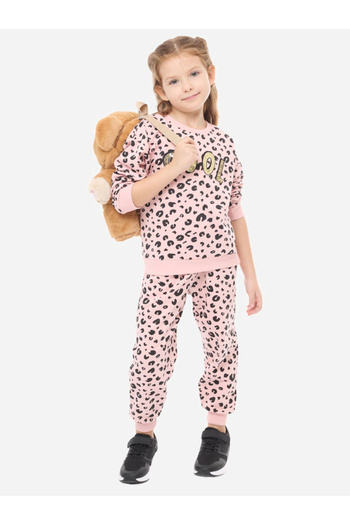 Victor and Jane By Styli All-Over Animal Print Round Neck Sweatshirt & Joggers Set