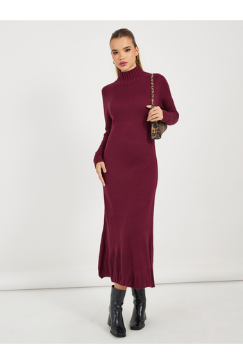 Styli Turtle Neck Knitted Sweater Maxi Dress
